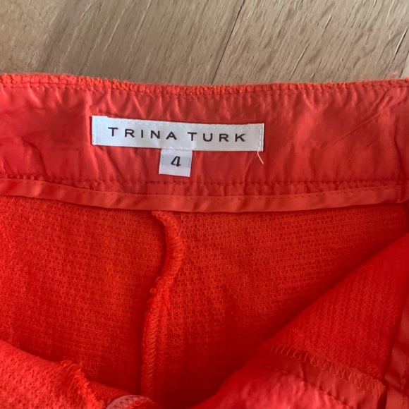 Trina Turk Orange Tweed Fringe Corbin Shorts w/pockets size 4 (great condition) - Picture 3 of 8